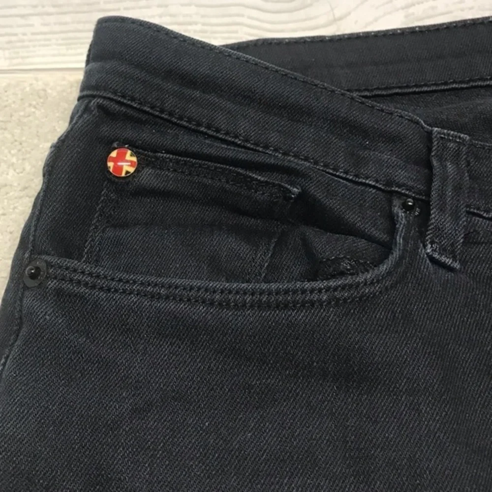 Hudson Blake Made In USA 32x31 Slim Straight Black Mens Stretch Denim Blue Jeans